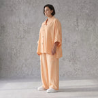 Leichte Mauve Bluse im legeren Oversize Lagenlook mit Hemdkragen zeitlos modern sanft