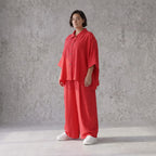 Fuchsia Leinenbluse Oversize Sommerbluse mit Lagenlook leicht zeitlos ausgefallen leger