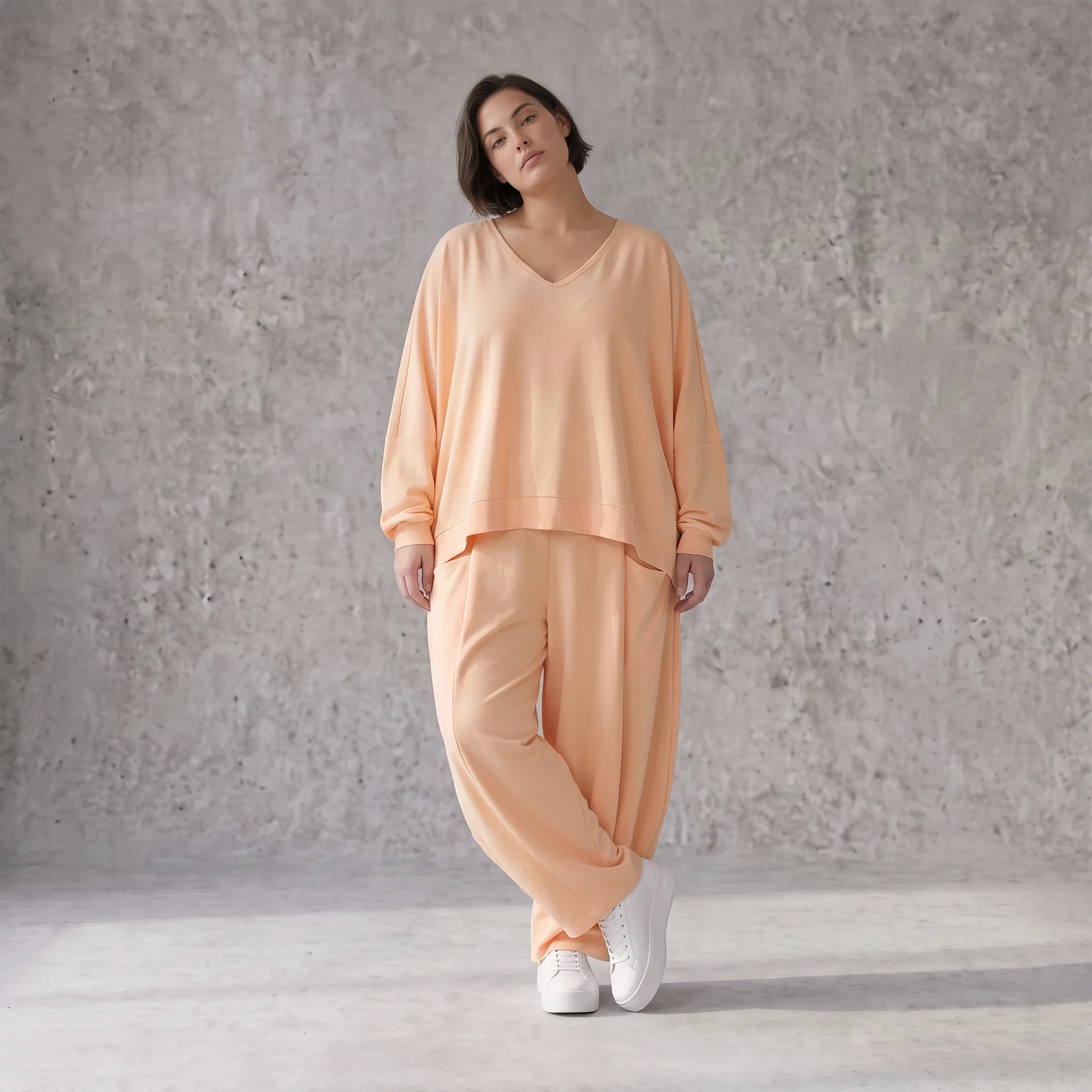 Mauve Oversize Überwurf in Leinenoptik leger Lagenlook luftig zeitlos chic weich edel