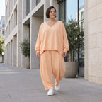 Mauve Oversize Überwurf in Leinenoptik leger Lagenlook luftig zeitlos chic weich edel