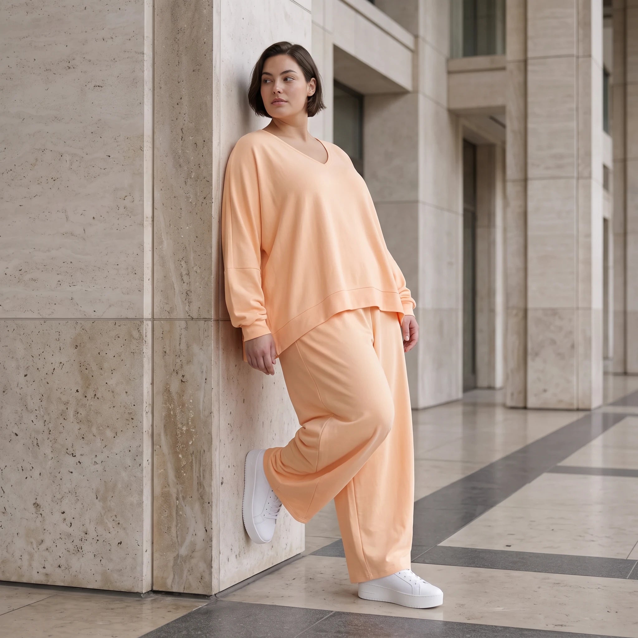 Mauve Oversize Überwurf in Leinenoptik leger Lagenlook luftig zeitlos chic weich edel