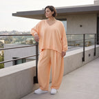 Mauve Oversize Überwurf in Leinenoptik leger Lagenlook luftig zeitlos chic weich edel
