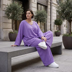 Flieder Lagenlook Oversize Überwurf leger ausgefallen zeitlos luftig superweich fliessend