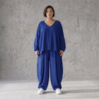 Royalblau Leinenueberwurf Oversize Lagenlook leger ausgefallen zeitlos luftig leicht