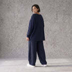 Leichter Lagenlook Überwurf in Marine mit Leinenanteil Oversize zeitlos leger modern neu