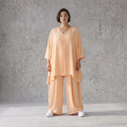 Locker fallendes Mauve Leinen Shirt im Lagenlook A-Linie Oversize sehr zeitlos leger chic