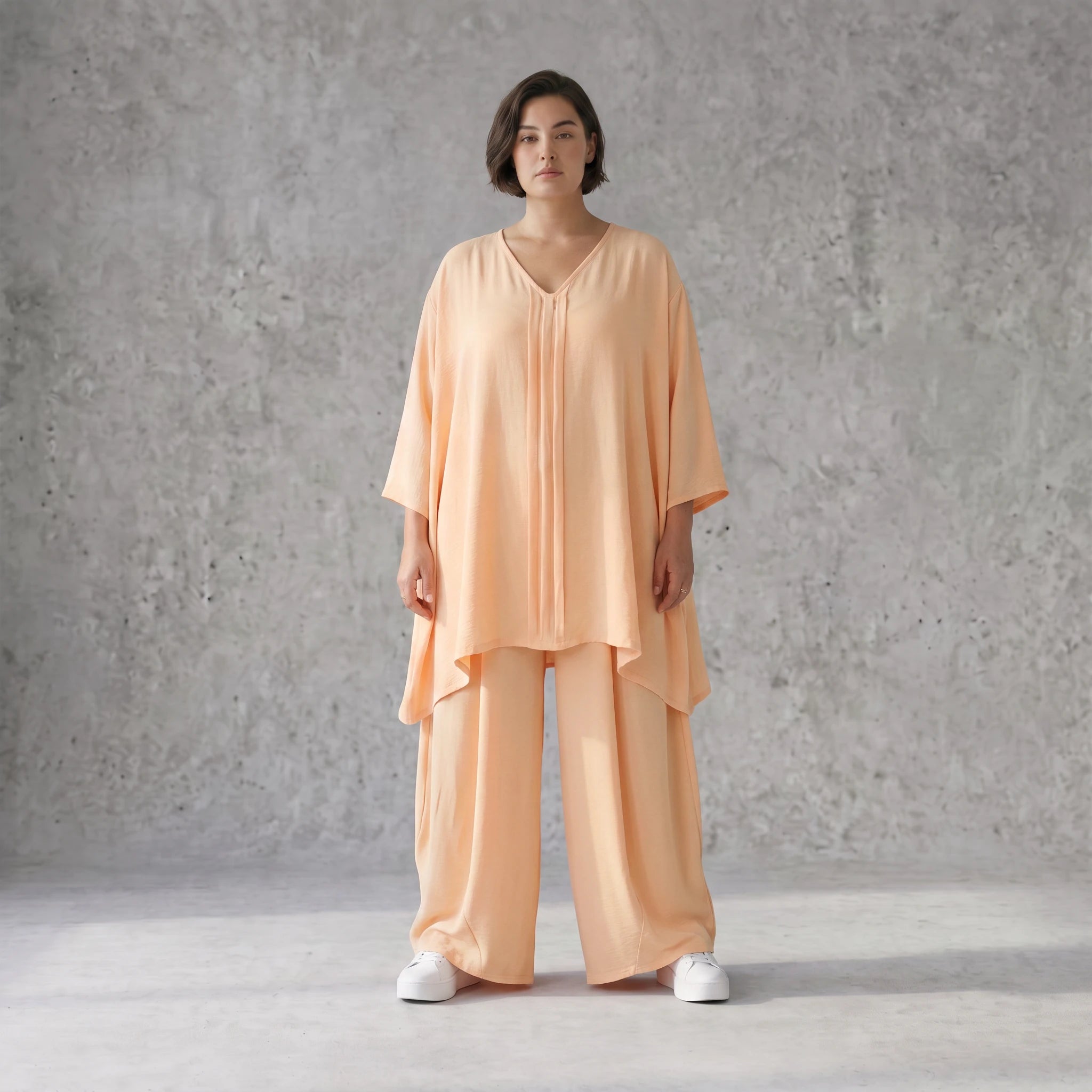 Locker fallendes Mauve Leinen Shirt im Lagenlook A-Linie Oversize sehr zeitlos leger chic