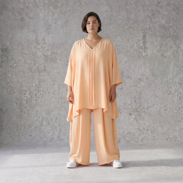 Locker fallendes Mauve Leinen Shirt im Lagenlook A-Linie Oversize sehr zeitlos leger chic
