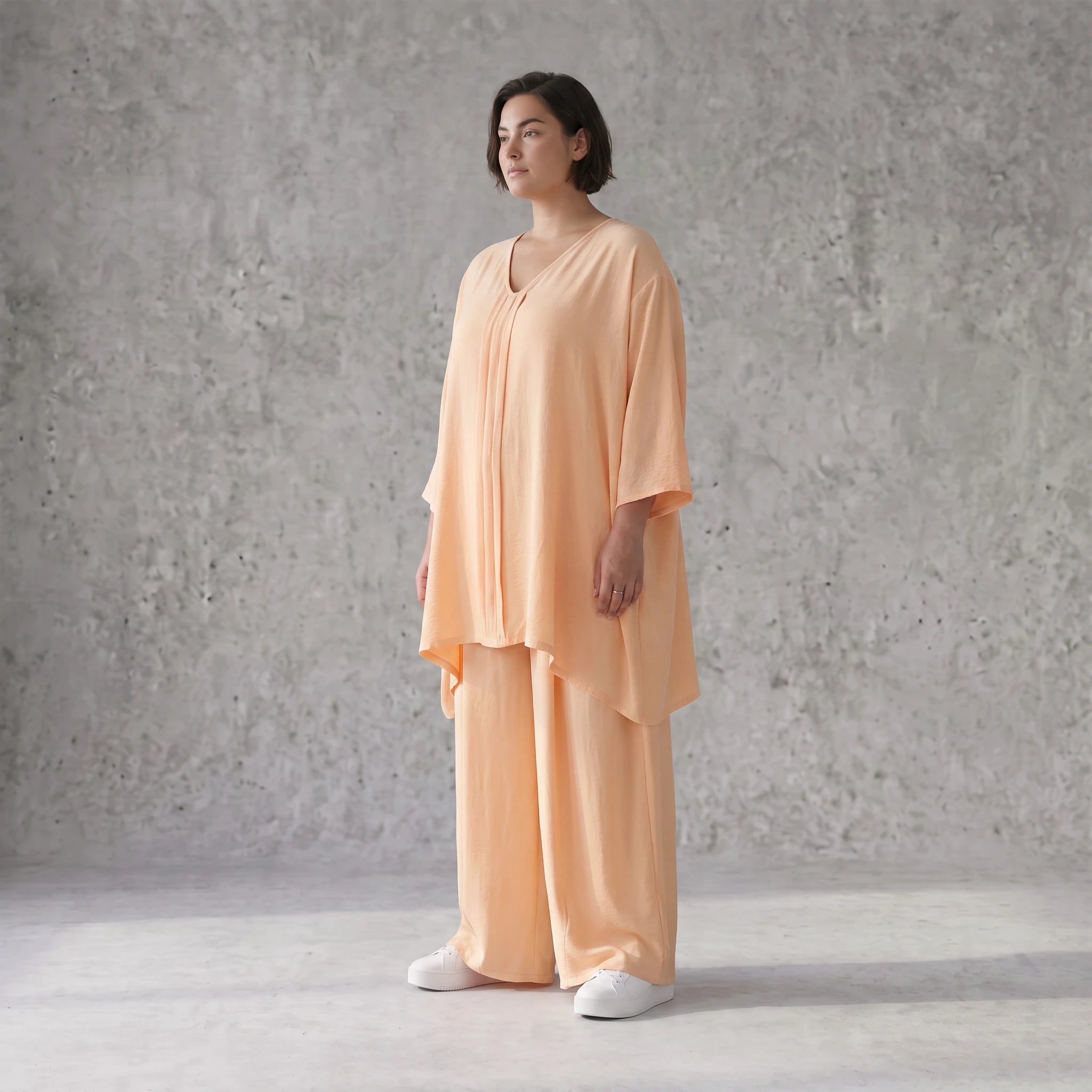 Locker fallendes Mauve Leinen Shirt im Lagenlook A-Linie Oversize sehr zeitlos leger chic