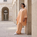 Locker fallendes Mauve Leinen Shirt im Lagenlook A-Linie Oversize sehr zeitlos leger chic