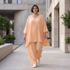 Locker fallendes Mauve Leinen Shirt im Lagenlook A-Linie Oversize sehr zeitlos leger chic