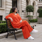 Leichtes Hellrot sehr Leinenlook Shirt in A-Linie fuer legeren Lagenlook zeitlos Oversize