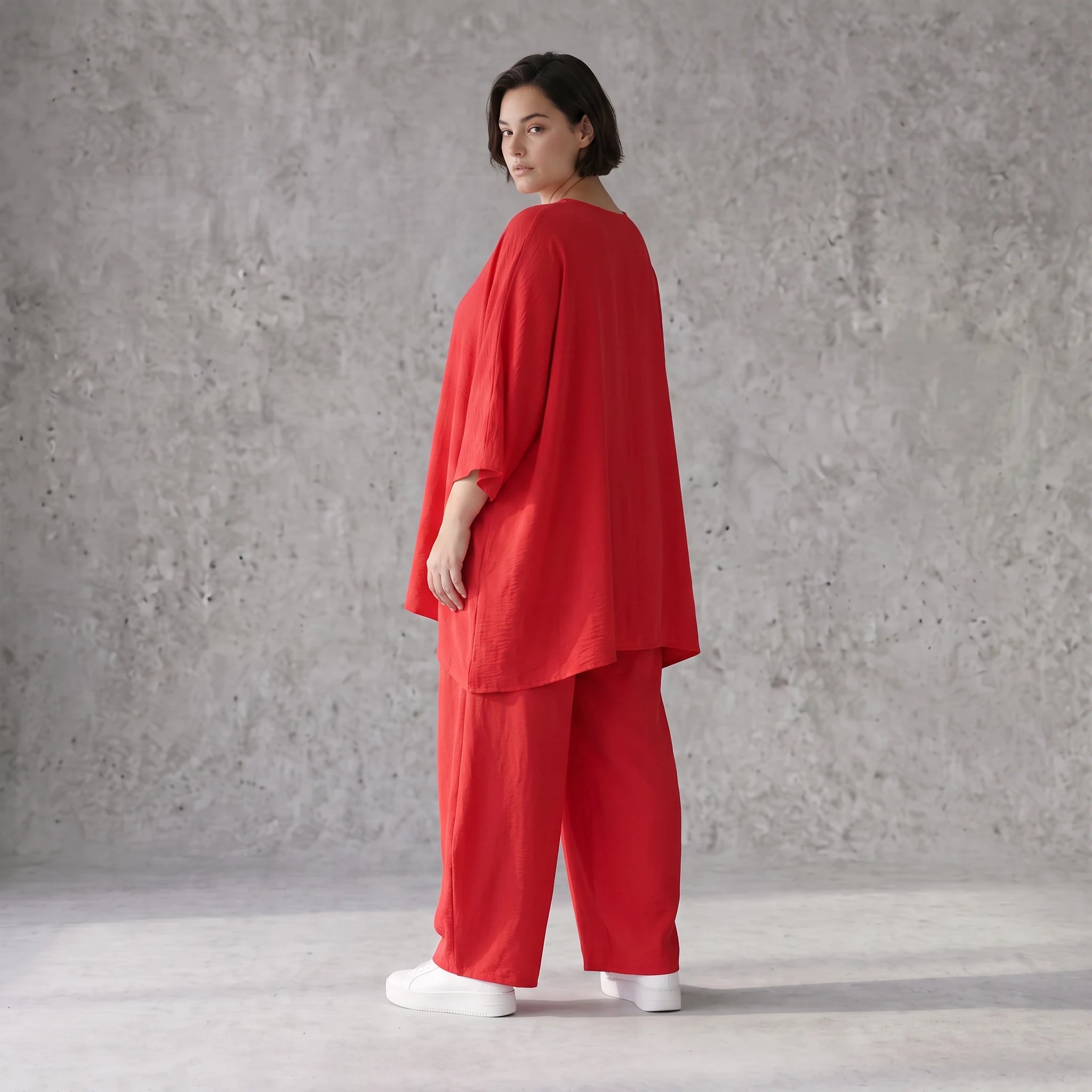 Fuchsia Lagenlook Shirt in A-Linie mit Biesen luftig leicht Oversize fliessend sommerlich