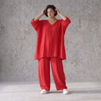 Fuchsia Lagenlook Shirt in A-Linie mit Biesen luftig leicht Oversize fliessend sommerlich