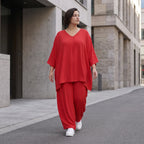 Fuchsia Lagenlook Shirt in A-Linie mit Biesen luftig leicht Oversize fliessend sommerlich