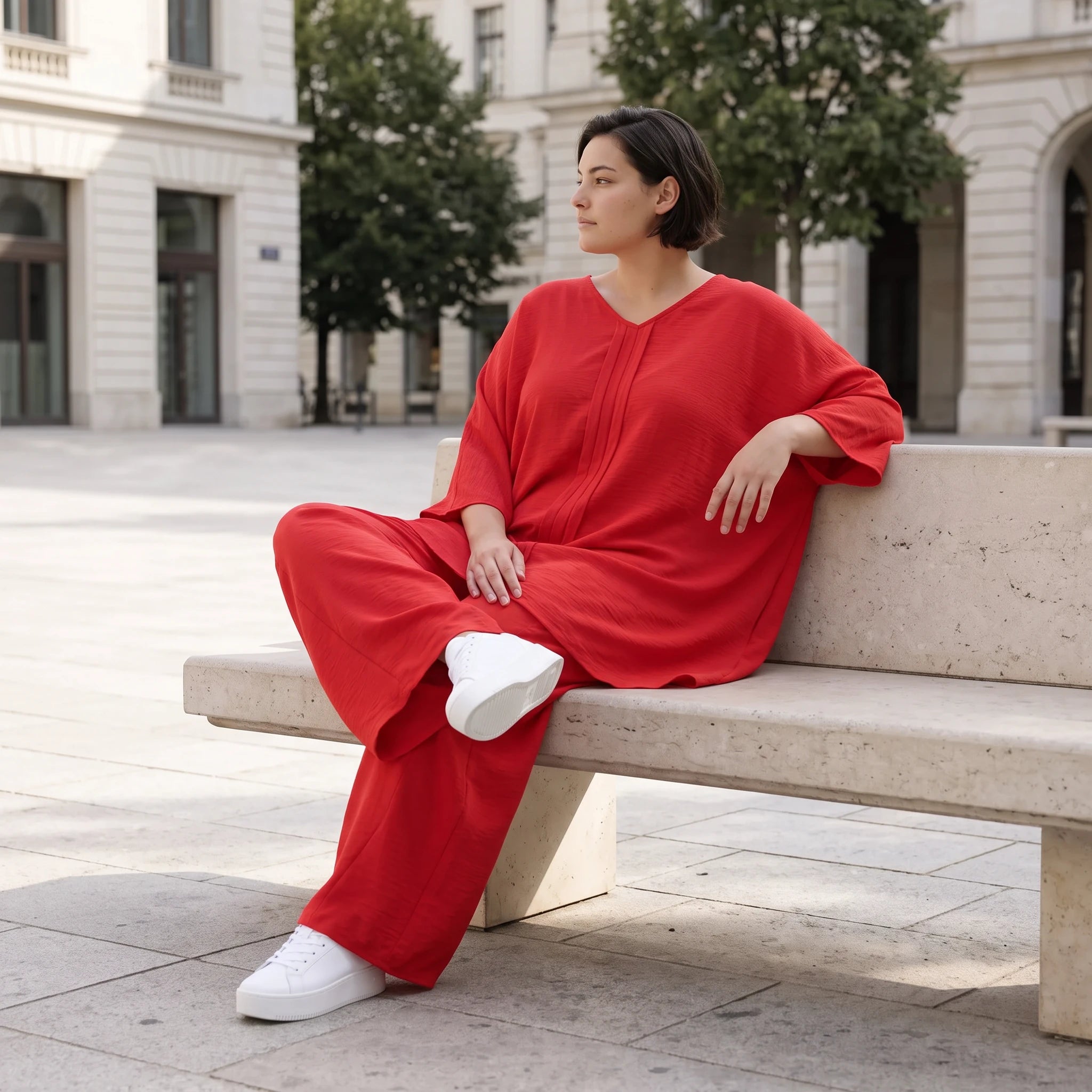Fuchsia Lagenlook Shirt in A-Linie mit Biesen luftig leicht Oversize fliessend sommerlich
