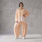 Lagenlook Oversize Überwurf in Mauve leger zeitlos mit Fransen leicht fliessend sommer