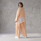 Lagenlook Oversize Überwurf in Mauve leger zeitlos mit Fransen leicht fliessend sommer