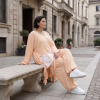 Lagenlook Oversize Überwurf in Mauve leger zeitlos mit Fransen leicht fliessend sommer