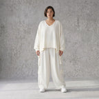 Creme Ballonhose Oversize Lagenlook leger ausgefallen luftig mit Leinenfeel zeitlos weich