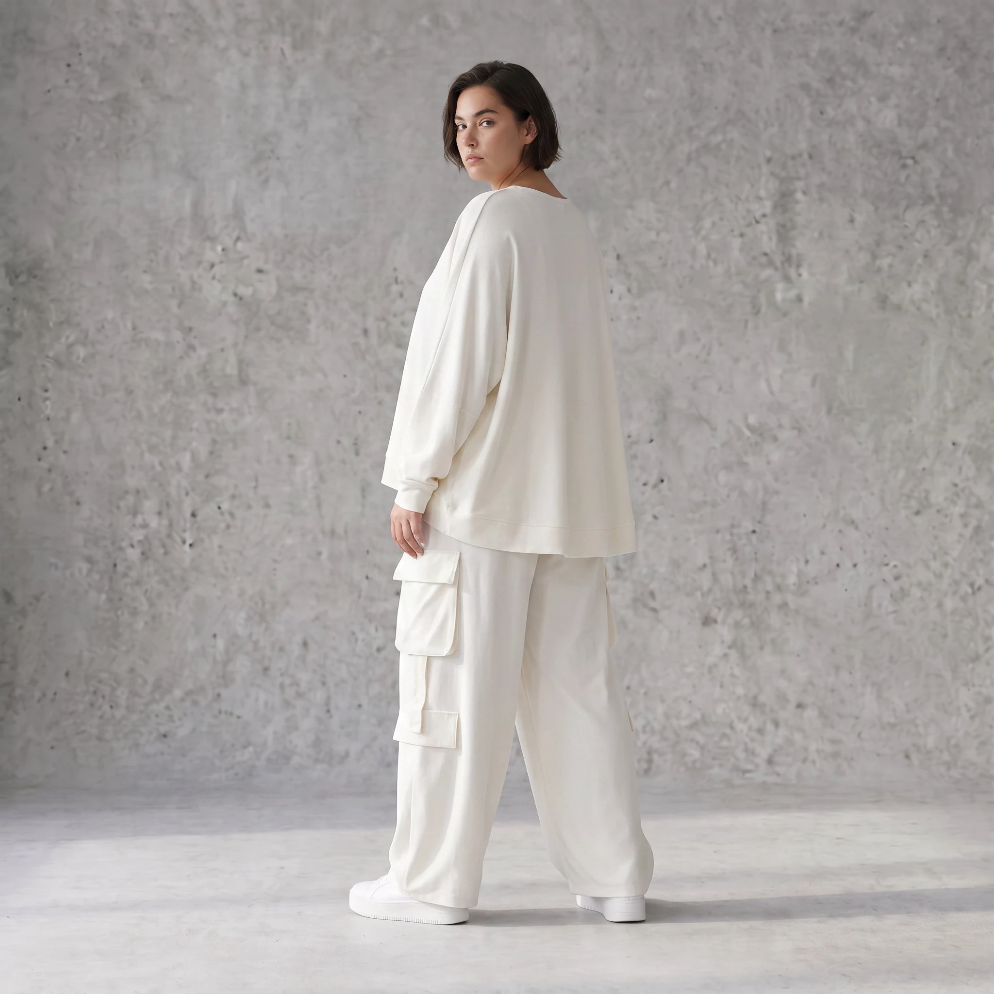 Creme Ballonhose Oversize Lagenlook leger ausgefallen luftig mit Leinenfeel zeitlos weich