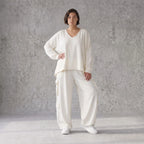Creme Ballonhose Oversize Lagenlook leger ausgefallen luftig mit Leinenfeel zeitlos weich