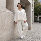 Creme Ballonhose Oversize Lagenlook leger ausgefallen luftig mit Leinenfeel zeitlos weich