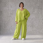 Apfelgrün Ballonhose im Lagenlook Oversize leger ausgefallen luftig zeitlos sommerlich
