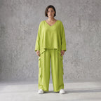 Apfelgrün Ballonhose im Lagenlook Oversize leger ausgefallen luftig zeitlos sommerlich