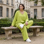 Apfelgrün Ballonhose im Lagenlook Oversize leger ausgefallen luftig zeitlos sommerlich