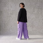 Flieder Ballonhose im Lagenlook Oversize leger zeitlos mit Leinenmix Knitteroptik leicht