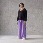 Flieder Ballonhose im Lagenlook Oversize leger zeitlos mit Leinenmix Knitteroptik leicht