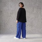 Fliessende Lagenlook Ballonhose in Royalblau leger Oversize ausgefallen zeitlos soft sehr
