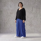 Fliessende Lagenlook Ballonhose in Royalblau leger Oversize ausgefallen zeitlos soft sehr