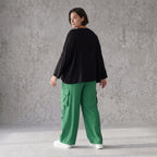 Ausgefallene Ballonhose Smaragdgrün im legeren Lagenlook Oversize leicht und zeitlos