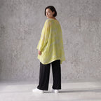 Gelb Grau Oversize Shirt im Lagenlook weich fliessend locker ausgefallen modern zeitlos