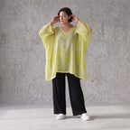 Gelb Grau Oversize Shirt im Lagenlook weich fliessend locker ausgefallen modern zeitlos