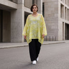 Gelb Grau Oversize Shirt im Lagenlook weich fliessend locker ausgefallen modern zeitlos