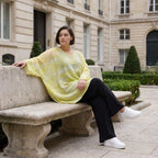 Gelb Grau Oversize Shirt im Lagenlook weich fliessend locker ausgefallen modern zeitlos