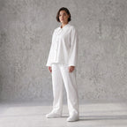 Zeitlose weisse Karottenhose aus Viskosemix weich elastisch leger modern leicht Lagenlook