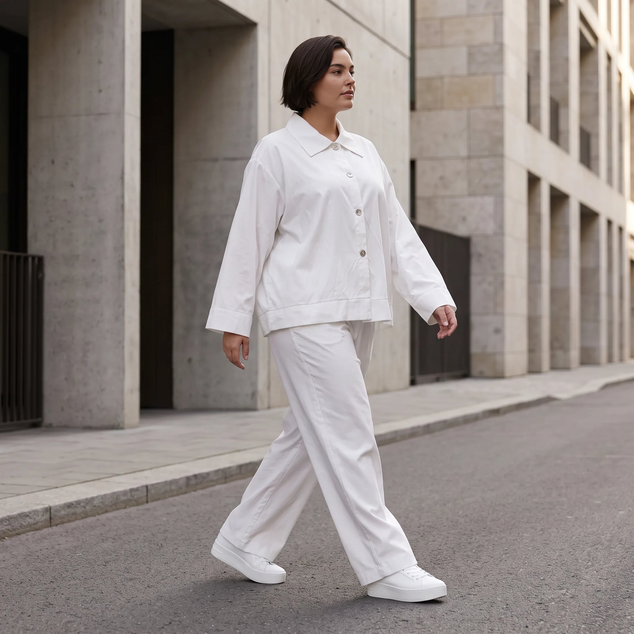 Zeitlose weisse Karottenhose aus Viskosemix weich elastisch leger modern leicht Lagenlook
