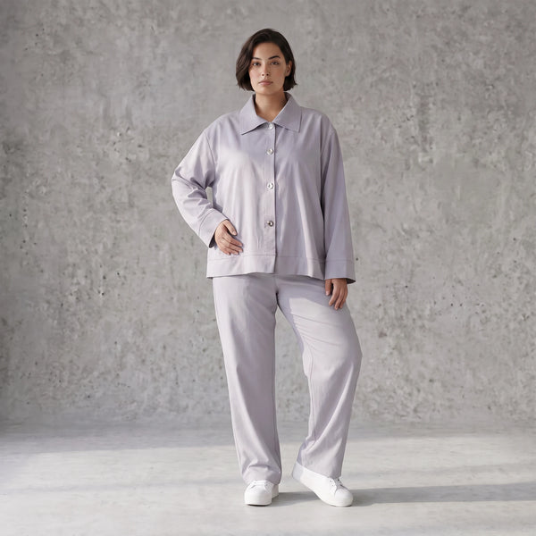 Zeitlose Karottenhose Grau elastisch leger ausgefallen Lagenlook Komfortliebling weich