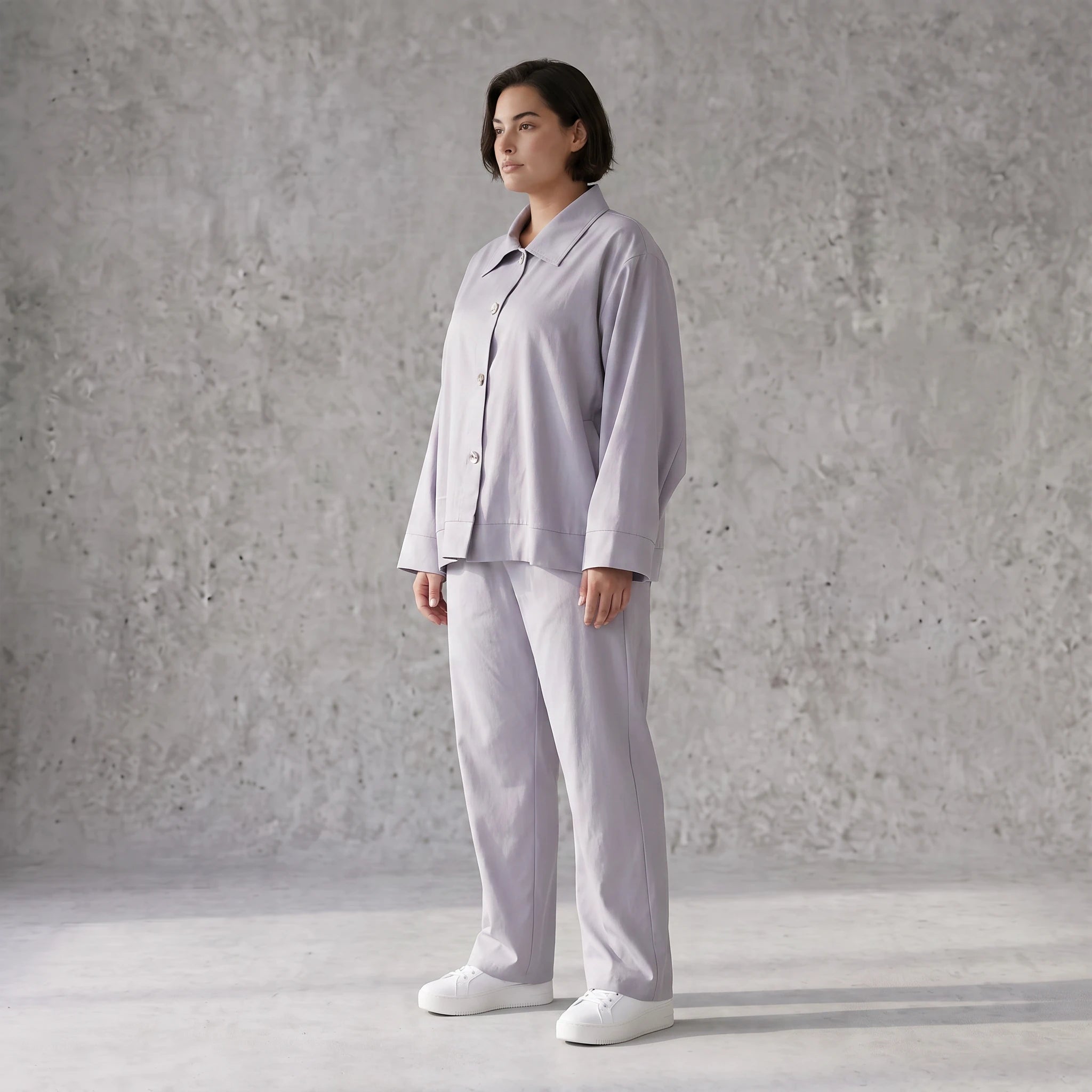 Zeitlose Karottenhose Grau elastisch leger ausgefallen Lagenlook Komfortliebling weich