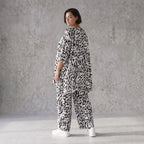 Fliessendes Viskose Shirt im Lagenlook Weiß Schwarz mit legerem Oversize A-Linie zeitlos