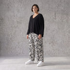 Ballonhose Weiß Schwarz im Lagenlook leger Oversize weich fliessend zeitlos luftig chic