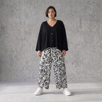 Ballonhose Weiß Schwarz im Lagenlook leger Oversize weich fliessend zeitlos luftig chic