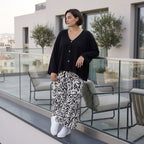 Ballonhose Weiß Schwarz im Lagenlook leger Oversize weich fliessend zeitlos luftig chic