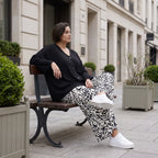 Ballonhose Weiß Schwarz im Lagenlook leger Oversize weich fliessend zeitlos luftig chic