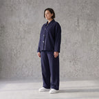 Bengaline Karottenhose in Marine mit Stretch elastischem Bund und Reißverschlusstaschen
