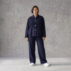 Bengaline Karottenhose in Marine mit Stretch elastischem Bund und Reißverschlusstaschen